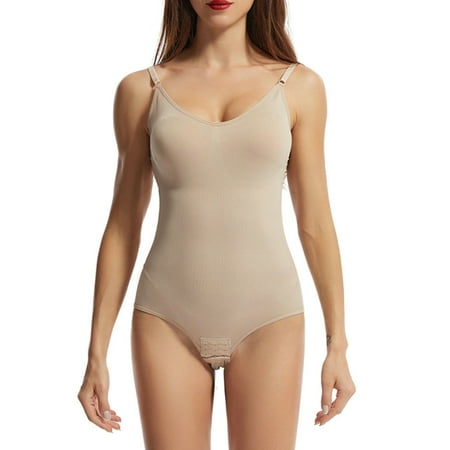 

Litie Women Adjustable Strap Seamless Scoop Neck Tank Button Open Crotch Tummy Control One-pieces Shapewear