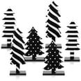 thumbnail image 1 of Decoraciones para árbol de Navidad Meooeck Farmhouse, madera negra/blanca, 1 of 6