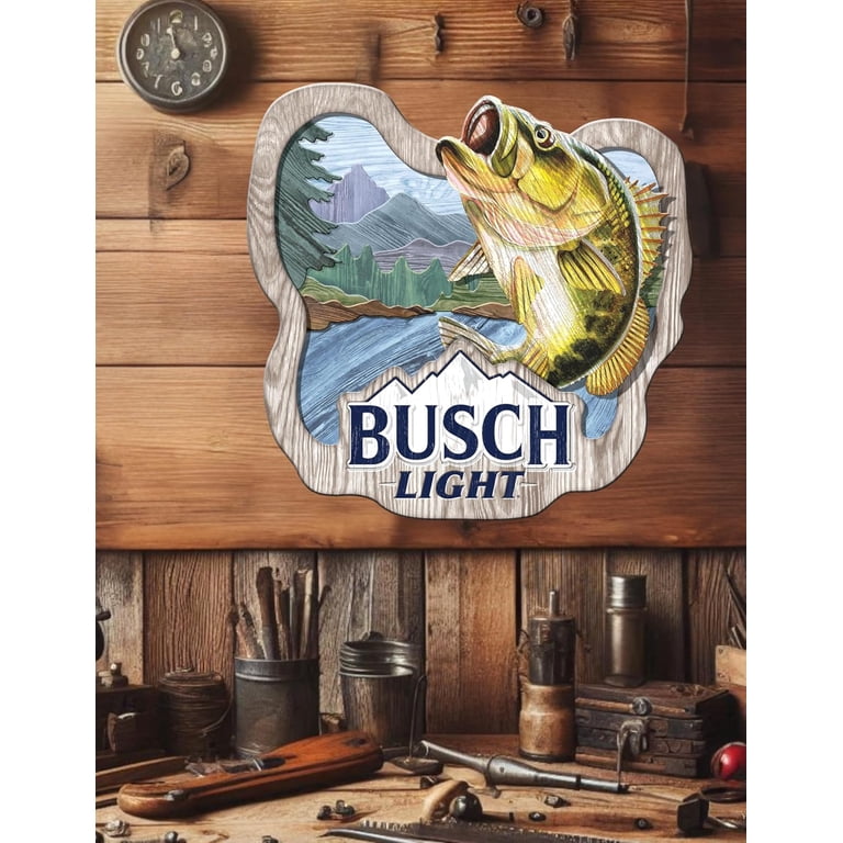 釣り　フィッシング　BUSCH LIGHT 飾り物　オシャレ Desperate Enterprises Busch Light Fishing MDF Wood Wall Sign 23 x