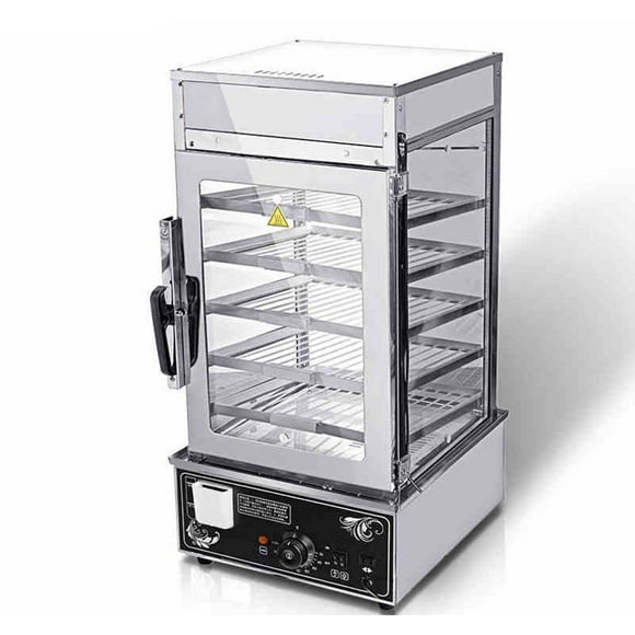 PreAsion Bun Steamer 110V 5 Layer Electric Food Bun Warmer Steamer Hot Dog Steamer Warmer