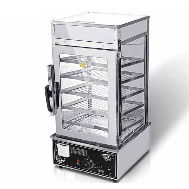 PreAsion Bun Steamer 110V 5 Layer Electric Food Bun Warmer Steamer Hot Dog Steamer Warmer