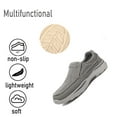 thumbnail image 4 of Mens Canvas Loafers Comfortable Soft Walking Shoes Lightweight Non-slip Driving Shoes Daily Casual Flat Shoes Gray 11.5 US, 4 of 7