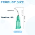 thumbnail image 2 of Paquete de 60 agujas de dispensación de punta roma, calibre 18Ga, puntas de dispensación dobladas a 45 grados con bloqueo Luer, aguja dispensadora de extremo angulado de 0.5", verde, 2 of 6