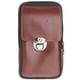 thumbnail image 1 of EeaseMX Riñonera de piel sintética marrón impermeable para hombre, doble capa, con cremallera, sección vertical, para teléfono, 1 of 7