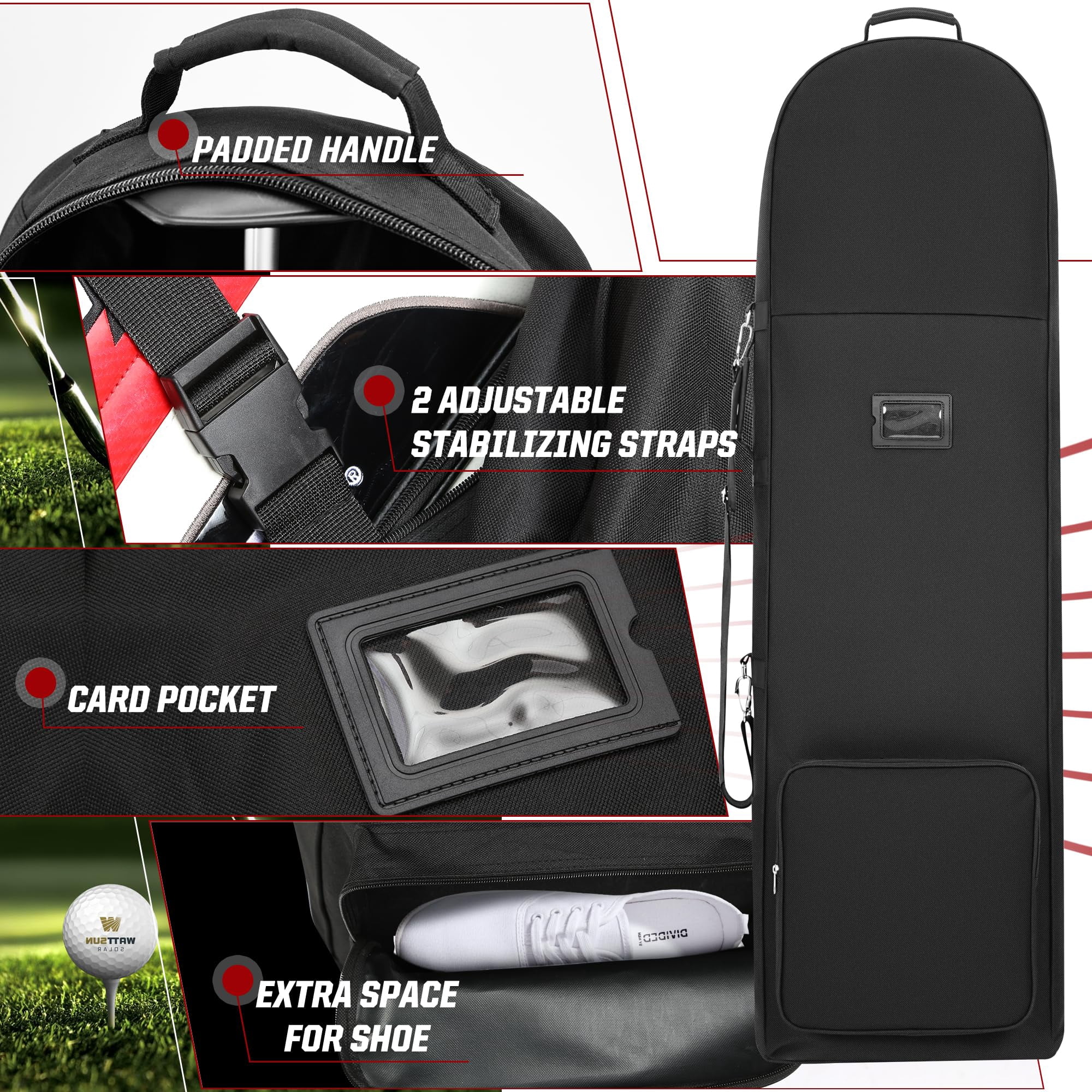 Golf Travel Bags For Airlines - 900d Heavy Duty Tear-resistant Oxford  Lightweight Foldable Design & Detachable Shoulder Strap Club Case Budget Friendly Traveling Gear Covers