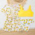 thumbnail image 4 of SGMVNU Girls Swimsuit with Kimono Cover up Girls Bathing Suit Size 12 3 Piece Swimwear Set Summer Beach Wear Floral Print Teens Bathing Suit, Size 10-11 Years, 4-Yellow, 4 of 7