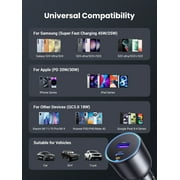 UGREEN 63W Car Charger Adapter, Dual Port Fast Charger with 45W USB C for Laptop, Black
