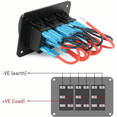 thumbnail image 4 of 2X 3 Gang Aluminum Panel Toggle Dash 5 Pin ON/Off Pre-Wired Rocker Switch for Automotive Car Marine Boat, 4 of 6