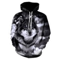 thumbnail image 2 of Sudadera con capucha de lobo juvenil para hombre, moda 3D, ropa de calle holgada con estampado de lobo, sudadera divertida de hip hop callejero con animales 2021, 2 of 5