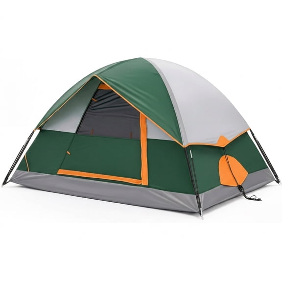 Casabay 2 Person Outdoor Dome Camping Tent, Quick Setup Windproof Tent with Removable Rainfly, Waterproof Lightweight Backpacking Tent for Hiking Beach & Car Camping,Green