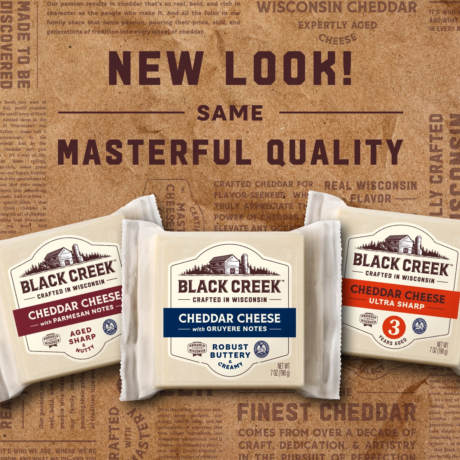 Black Creek® Cheddar Cheese with Gruyere Notes 7 oz Square