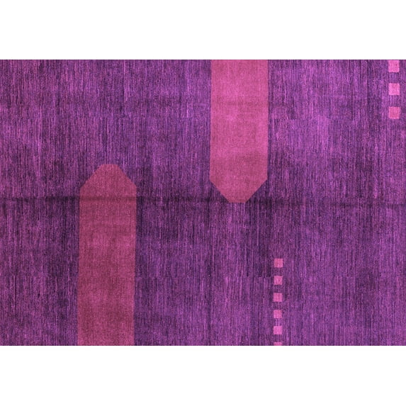 Ahgly Company Indoor Rectangle Abstract Purple Modern Area Rugs, 5' x 8'