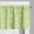 thumbnail image 3 of Ambesonne Yellow and Green Valance Pack of 2, Spring Daisy, 54"X18", Pistachio Green Marigold, 3 of 5