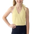 thumbnail image 4 of mgoYE Kids Girls Halter Tank Tops 7-8 Years Summer Vests Casual V Neck Solid Lightweight Breathable Beige, 4 of 5