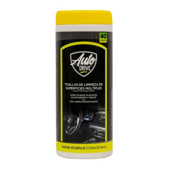 Toallitas Auto Drive de Limpiezas para Superficies Múltiples 40 Toallitas Negro