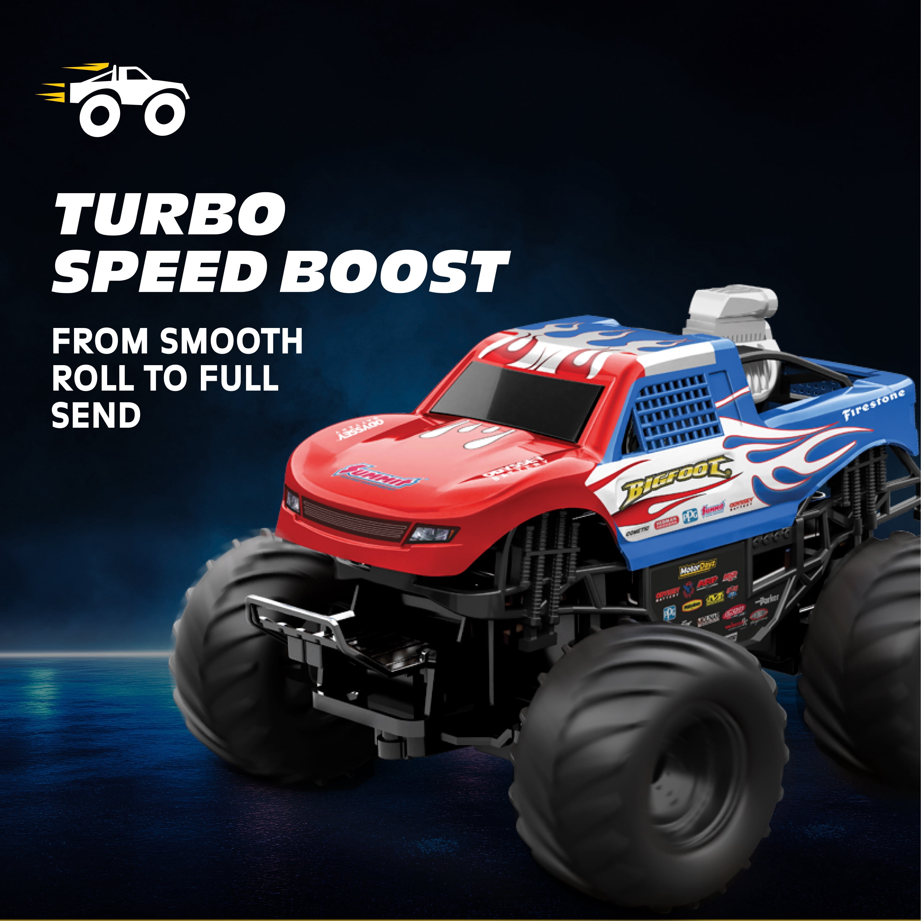 ホビーラジコン Monster truck Motor Dayz (1:24) Radio Control Bigfoot Monster Truck, Red, White