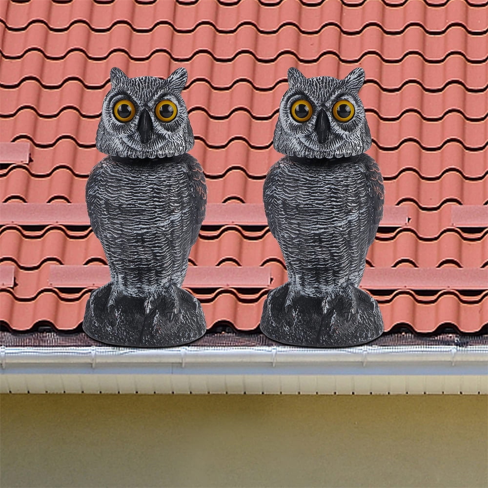 Buy Owl Bird Deterrent with Swivel Head, Standing Figurine, Fake Owl