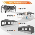 thumbnail image 6 of COBIZI 10'x30' Pop up Canopy with Sidewalls & Sandbags Outdoor Commercial Portable Canopy Tent Air Vent EZ Pop up Canopy Wedding Tent Camping Gazebo with Rolling Storage Bag, 6 of 10