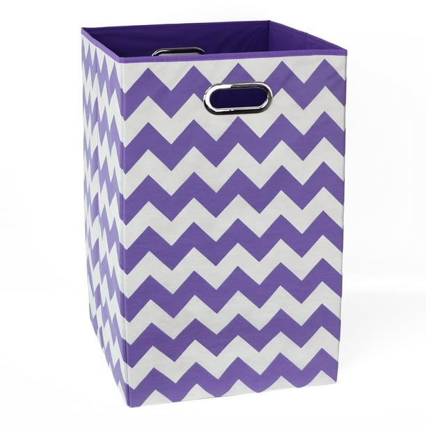 Modern Littles Purple Chevron Folding Laundry Bin