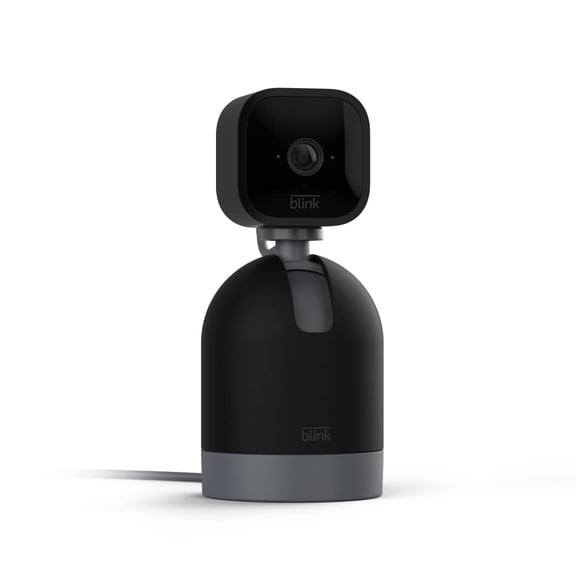 Mini Pan-Tilt Camera (newest model), Rotating indoor plug-in smart security camera, two-way audio, HD video, motion detection, Works with Alexa (Black)