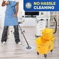 thumbnail image 6 of Commercial Mop Bucket with Wringer on Wheels, Heavy Duty Industrial Mop Bucket and Wringer, Side-Press Bucket with Wringer Set for Home Office Restaurant Business, 26-Quart Yellow, 6 of 9