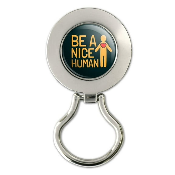Be A Nice Human with Heart Magnetic Metal Eyeglass ID Badge Holder