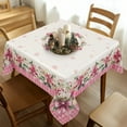 thumbnail image 2 of Christmas Tablecloth Winter Holiday Washable Pink Christmas Tree Table for New Year's Party Decor 60x60 Inch, 2 of 7
