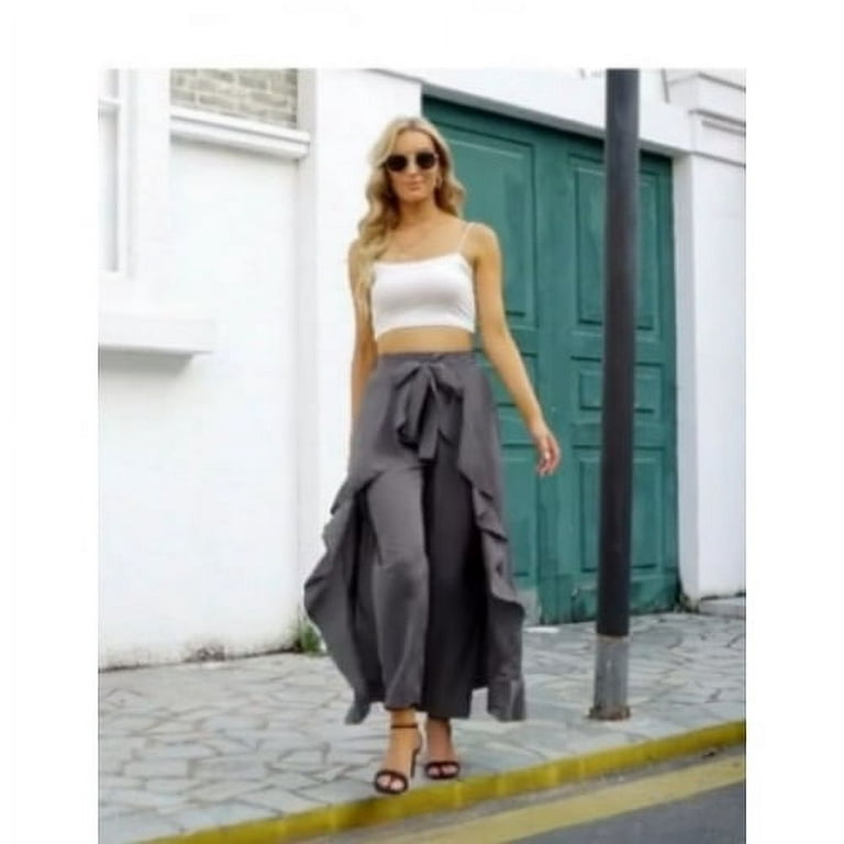 Waterfall Skirt Pants Combo High Rise Pants with a Wrap Around Skirt  Trending