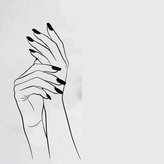 Wall Stickers Elegance Hand Manicure Vinyl Sticker Hand Beauty Salon Decal Nails Cosmetic Wallpaper for Nail Bar Studio 42x86cm