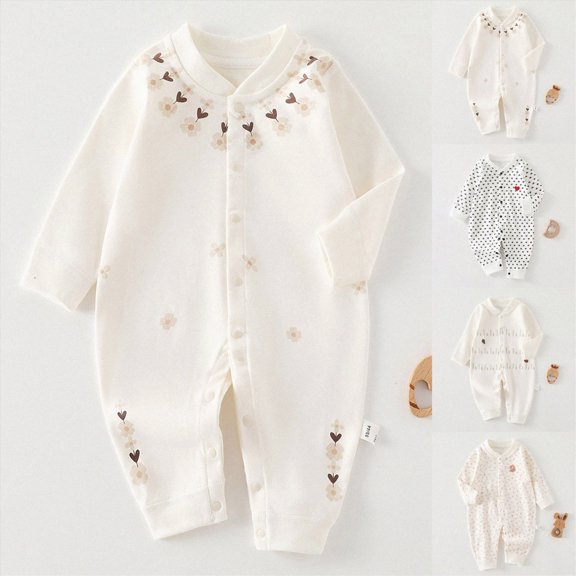 6-9 Months Newborn Unisex Baby Jumpsuit Pure Long Sleeve Baby Outfit Sleep & Play One-Piece Bodysuit Newborns Everyday Wear
