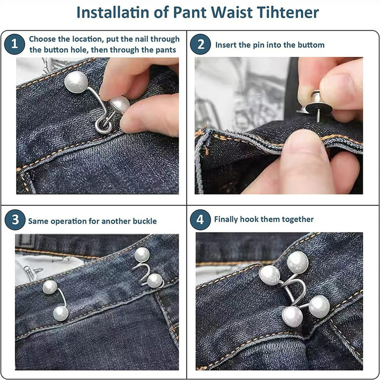 1x Pant Waist Tightener Adjustable Jean Button Clip No-sewing US