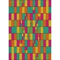 thumbnail image 1 of Ahgly Company Machine Washable Indoor Rectangle Transitional Fuchsia Magenta Green Area Rugs, 2' x 5', 1 of 7