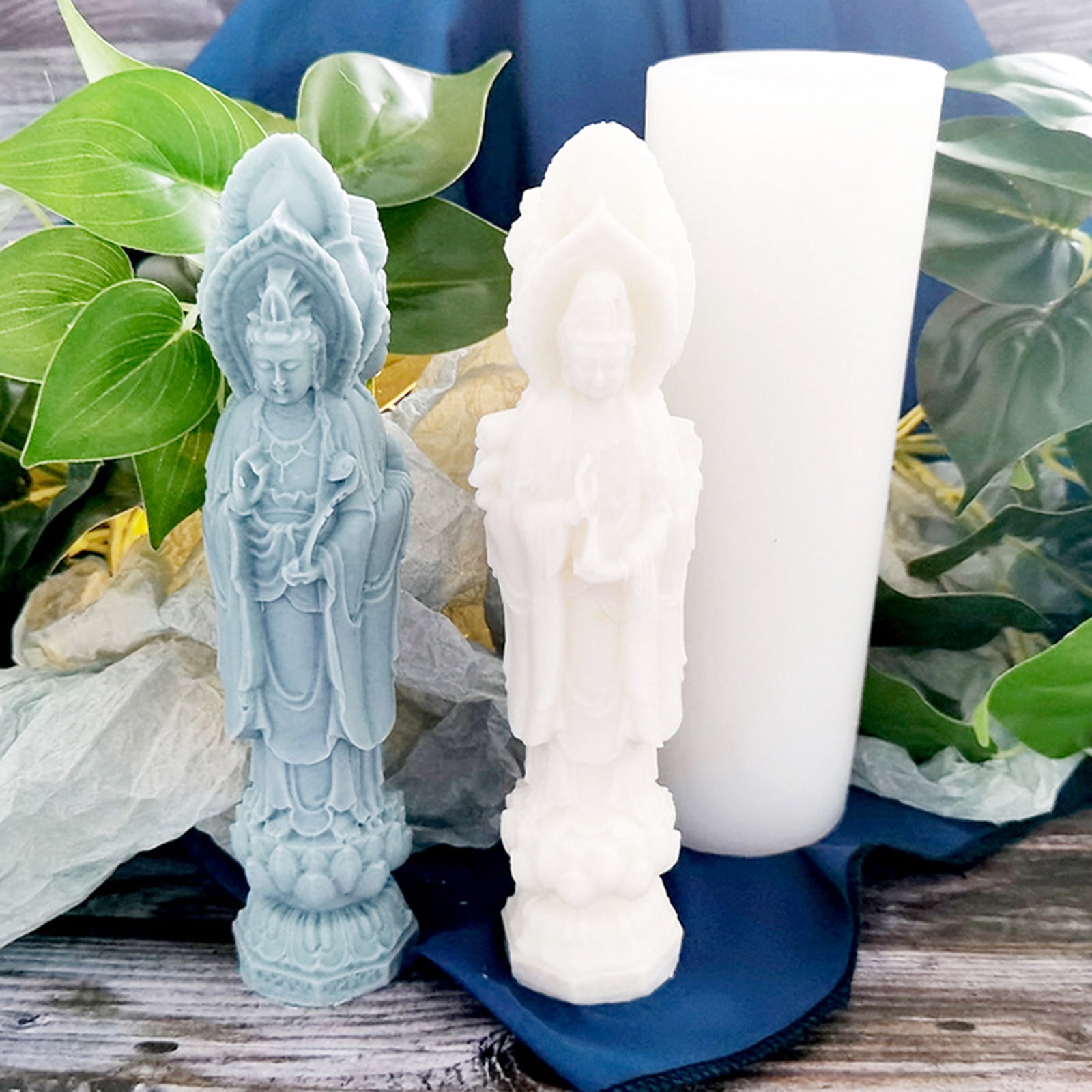 JZROCKER Guanyin Buddha Statue Silicone Mold Candle Aromatherapy Soap Making Mould