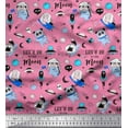 thumbnail image 1 of Soimoi Poly Georgette Fabric Planet,Rocket & Astronaut Animals Cartoon Print Sewing Fabric Yard 52 Inch Wide, 1 of 1