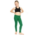 thumbnail image 2 of Stretch Is Comfort Stretchy Girl's Cotton Leggings Kelly Green XX-Small, 2 of 6