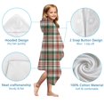 thumbnail image 7 of Green Red Brown and White Checkered Pattern Hooded Bath Towel，50"x30" for Ages 3 To 12 Kids, Quick Dry Lightweight Soft Microfiber Hood Beach Towel Cover Up for Kids, 7 of 7
