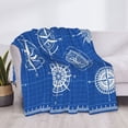 thumbnail image 3 of Zufioo Compass Print Horizontal Flannel Blanket, Anti-wrinkle, Anti-shrinkage, Anti-allergic Plush Blanket, Household Items Suitable for Bedroom-40"x30", 3 of 6