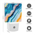 thumbnail image 3 of Square LED Night Lights Lamp with Dusk to Dawn Sensor, Blue And Yellow Fluid Abstract Painting Night Light Plug Into Wall for Kids Room, Bedroom, Bathroom, Kitchen, Hallway, 3 of 3