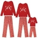 thumbnail image 1 of Conjunto de pijamas navideños para toda la familia INSPIRAR CHIC, con estampado de ciervo, mangas largas, parte superior con estampado lindo y pantalones ["Mujeres"] L Rojo, 1 of 6