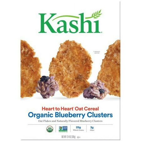Kashi Heart to Heart Cereal Oat Flakes and Wild Blueberry Clusters 13.4 Oz (Pack of 3)