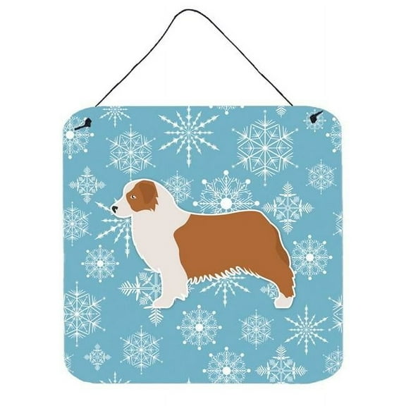 Winter Snowflake Design with Dog Art Wall or Door Hanging Prints