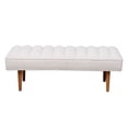 thumbnail image 5 of Hypeshops Channel Tufted Upholstered End of Bed Benches, White, 5 of 5