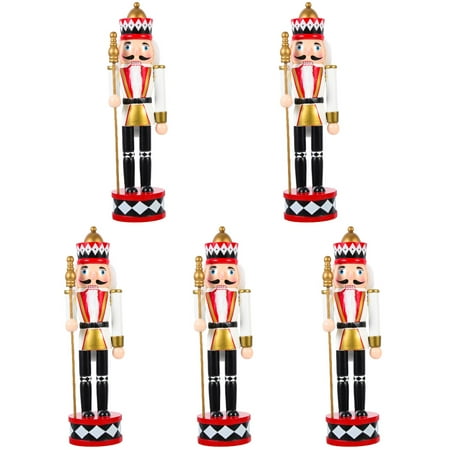 

NUOLUX 5pcs Xmas Themed Wooden Nutcracker Adornment Xmas Decorative Ornament Xmas Decoration