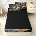 thumbnail image 4 of Erosebridal Gray Gold Marbling Zipper Twin Comforter Sets with Fitted Sheet and 2 Pillowcases for Women Men, Fashion Marble Ombre Zipper Bedding Set, Black Reversible, 4-Piece, 4 of 7