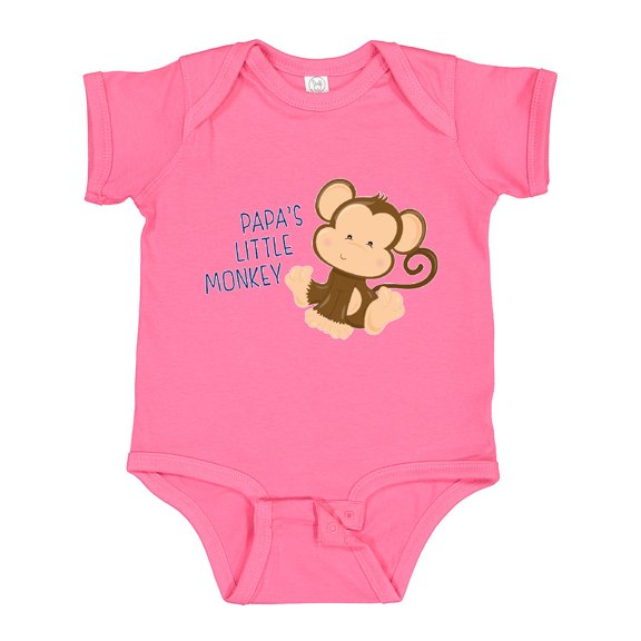 Inktastic Papa's Little Monkey Boys or Girls Baby Bodysuit