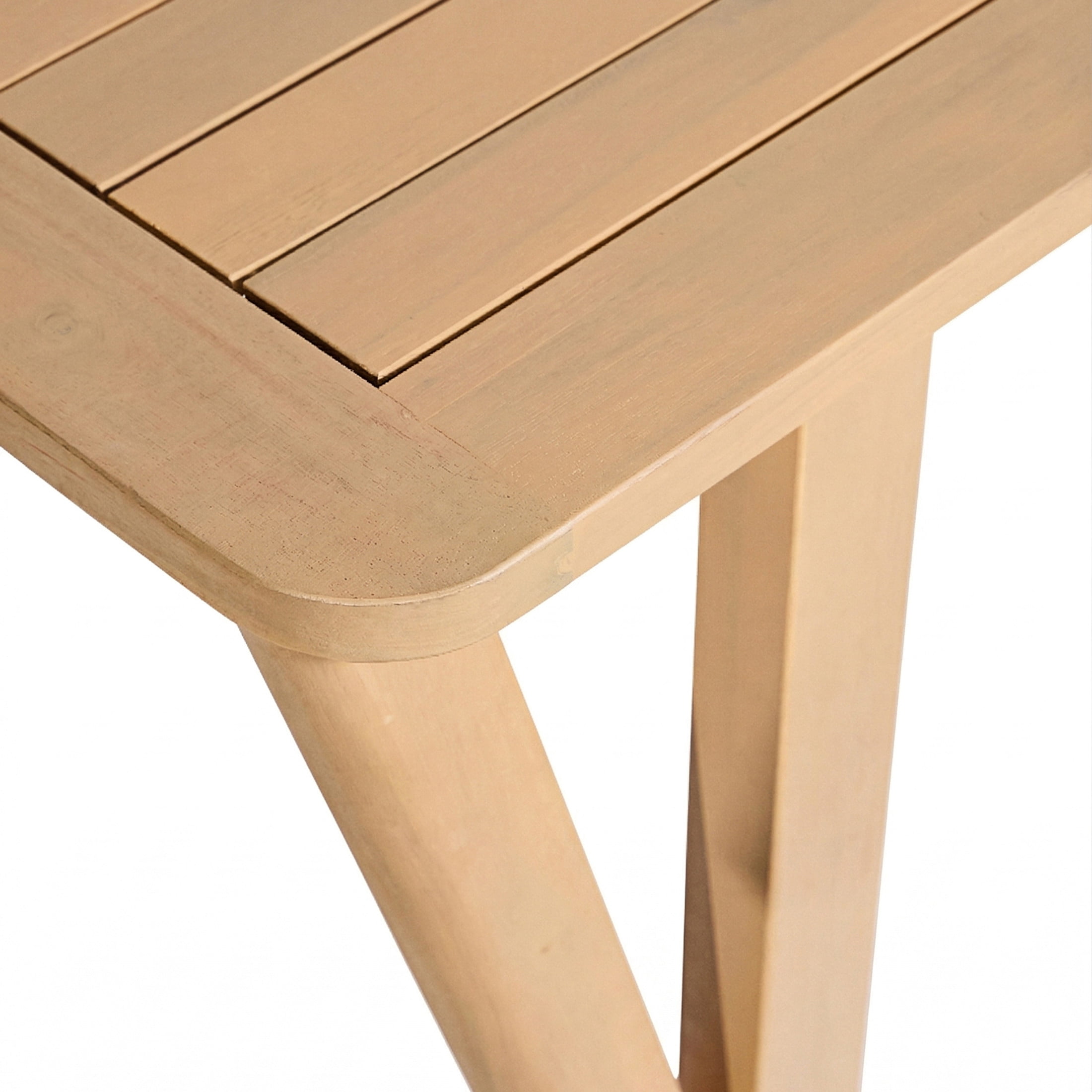 Christopher Knight Home 2-Piece Farmhouse Acacia Wood Patio Dining Table with Bench, Light Teak