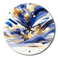 thumbnail image 2 of Designart "Cubist Kaleidoscope in Blue and White I" Cubism Oversized Wall Clock, 2 of 5
