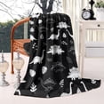 thumbnail image 2 of Black White Dinosaur Skeletons Bold Blanket,Comfortable Soft Lamb Wool Throw Blanket,All Season,Warm Lightweight Blankets for Sofa Bed Couch Living Room Chair,60"x80", 2 of 4