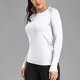thumbnail image 2 of Tops deportivos para mujer,Suéter liso para mujer, cuello redondo, manga larga, camisa informal de poliéster, ligero y cómodo, para usar en casa, sopatenor, 2 of 9