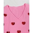 thumbnail image 4 of Sweaters for Women Valentines Day Gift 2025 Trendy V Neck Casual Long Sleeve Heart Printed Pullover Sweaters Alsol Lamesa, 4 of 6